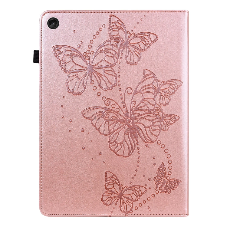 For Lenovo Tab M10 3rd Gen Embossed Butterfly Pattern Leather Tablet Case(Pink)