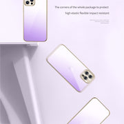 For iPhone 14 SULADA Iridescence Series Plating Transparent Gradient Phone Case(Pink)
