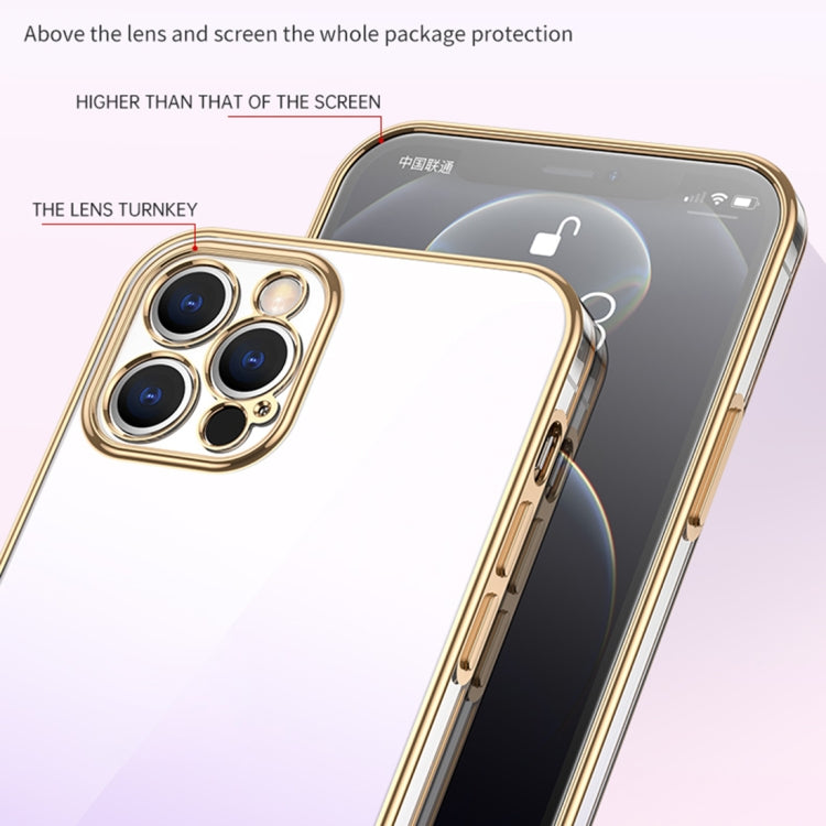 For iPhone 14 Plus SULADA Iridescence Series Plating Transparent Gradient Phone Case(Purple)