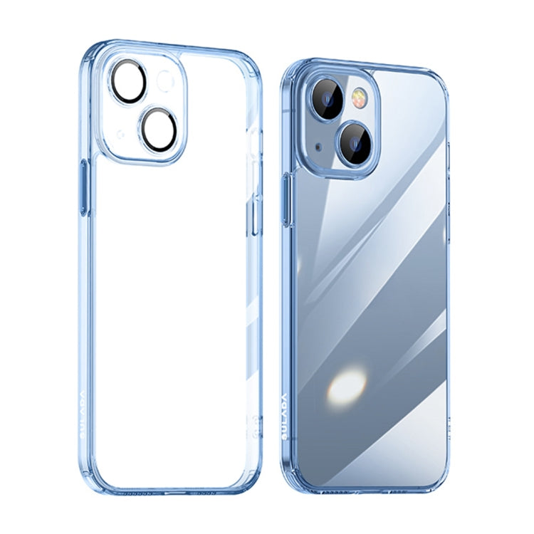For iPhone 14 SULADA Crystal Steel Series TPU Transparent Phone Case(Blue)