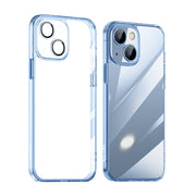 For iPhone 14 SULADA Crystal Steel Series TPU Transparent Phone Case(Blue)