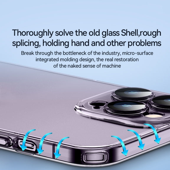 For iPhone 14 SULADA Crystal Steel Series TPU Transparent Phone Case(Blue)