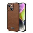 For iPhone 14 Plus SULADA Shockproof TPU + Handmade Leather Phone Case(Brown) - iPhone 14 Plus Cases by SULADA | Online Shopping South Africa | PMC TechLife | Buy Now Pay Later Mobicred