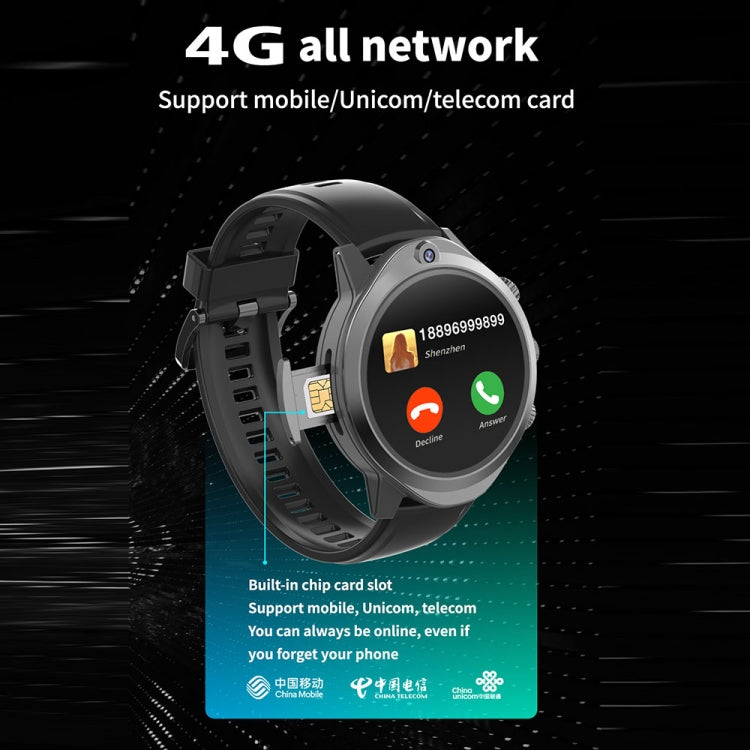 Rogbid Brave 2 1.45 inch TFT Screen Android 9.0 LTE 4G Smart Watch, Support Face Recognition(Black)