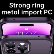 For iPhone 14 SULADA Metal Frame + Nano Glass + TPU Phone Case(Silver)