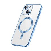 For iPhone 14 SULADA Plating TPU Shockproof Phone Soft Case(Blue)