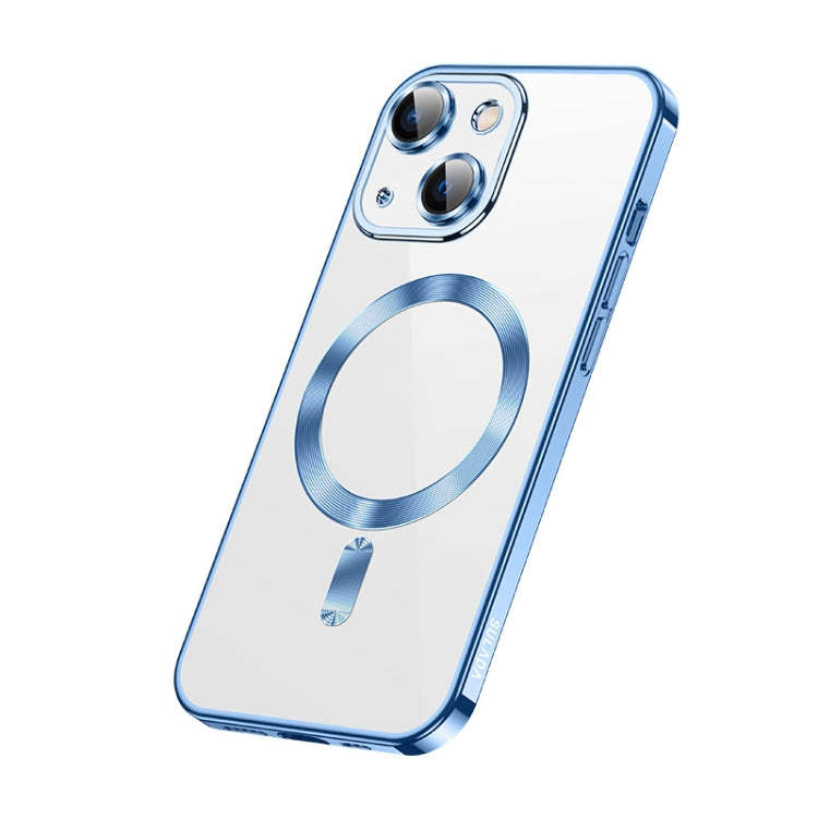 For iPhone 14 Plus SULADA Plating TPU Shockproof Phone Soft Case(Blue)