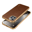 For iPhone 14 Pro SULADA Shockproof TPU + Handmade Leather Phone Case(Borwn) - iPhone 14 Pro Cases by SULADA | Online Shopping South Africa | PMC TechLife | Buy Now Pay Later Mobicred