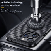 For iPhone 14 Pro SULADA Carbon Fiber Textured Shockproof Metal + TPU Frame Case(Dark Purple)