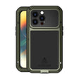 For iPhone 14 Pro Max LOVE MEI Metal Shockproof Life Waterproof Dustproof Phone Case(Army Green) - free shipping - PMC TechLife - Order now!