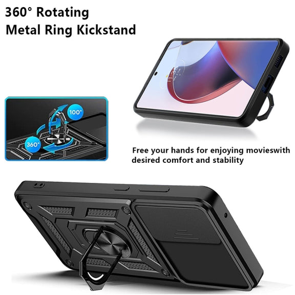 For Motorola Edge 30 Ultra Sliding Camera Cover Design TPU+PC Phone Case(Silver)