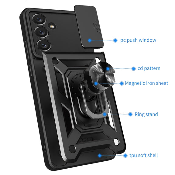 For Samsung Galaxy A14 5G Sliding Camera Cover Design TPU+PC Phone Case(Black)