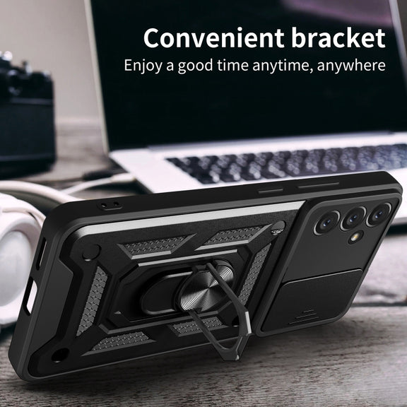 For Samsung Galaxy A14 5G Sliding Camera Cover Design TPU+PC Phone Case(Black)