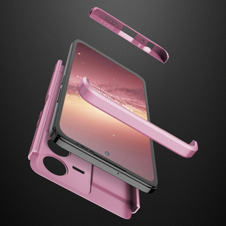 For vivo Y22 / Y22s GKK Three Stage Splicing Full Coverage PC Phone Case(Rose Gold)
