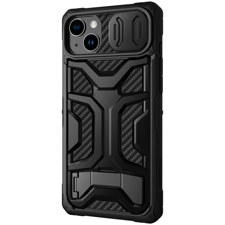 For iPhone 14 Plus NILLKIN Sliding Camera Cover Design TPU + PC Magnetic Phone Case(Black)