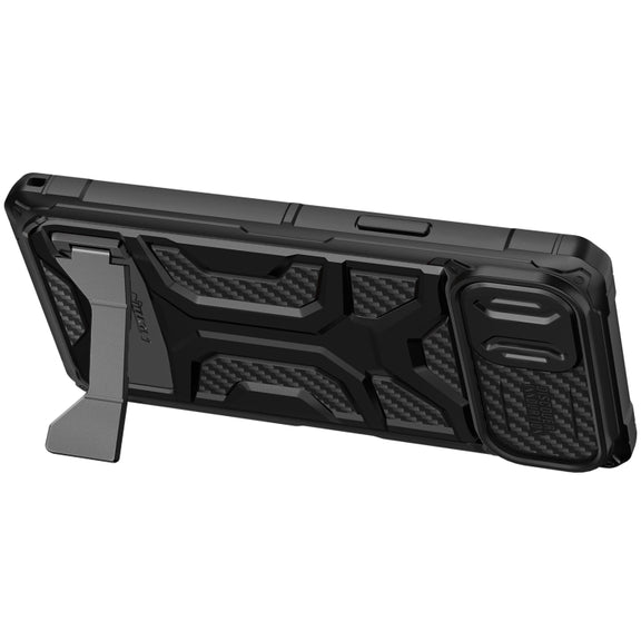 For iPhone 14 Plus NILLKIN Sliding Camera Cover Design TPU + PC Magnetic Phone Case(Black)