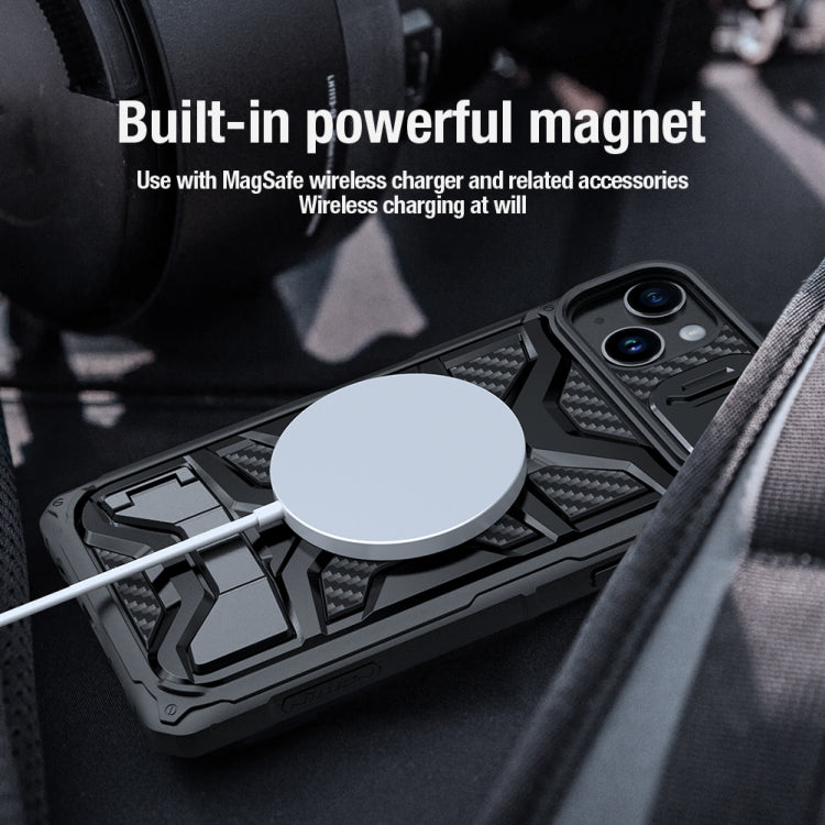 For iPhone 14 Plus NILLKIN Sliding Camera Cover Design TPU + PC Magnetic Phone Case(Black)