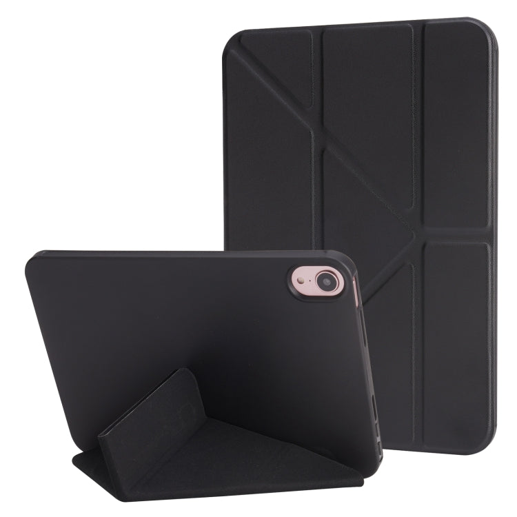 For iPad 2025 / 2022 Millet Texture PU + Silicone 3-folding Leather Tablet Case(Black)