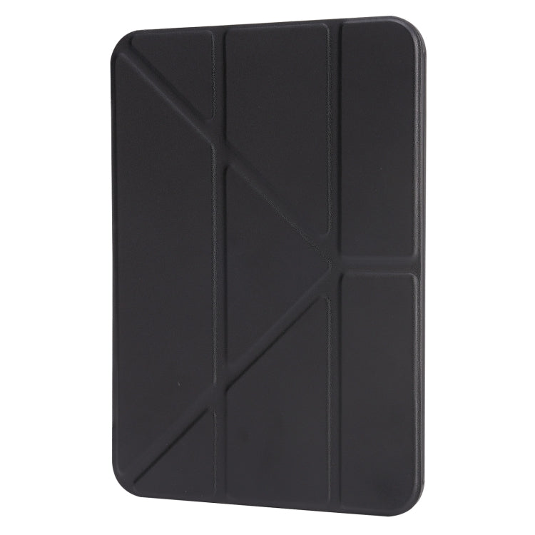 For iPad 2025 / 2022 Millet Texture PU + Silicone 3-folding Leather Tablet Case(Black)