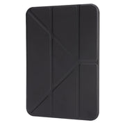For iPad 2025 / 2022 Millet Texture PU + Silicone 3-folding Leather Tablet Case(Black)