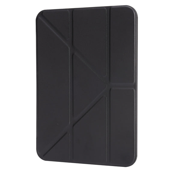 For iPad 2025 / 2022 Millet Texture PU + Silicone 3-folding Leather Tablet Case(Black)