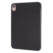 For iPad 2025 / 2022 Millet Texture PU + Silicone 3-folding Leather Tablet Case(Black)