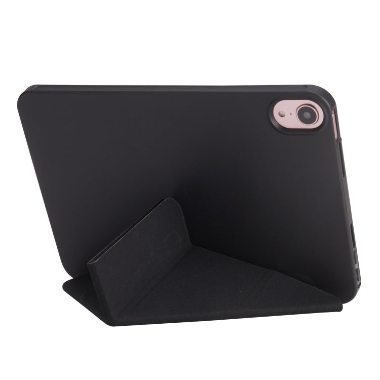 For iPad 2025 / 2022 Millet Texture PU + Silicone 3-folding Leather Tablet Case(Black)