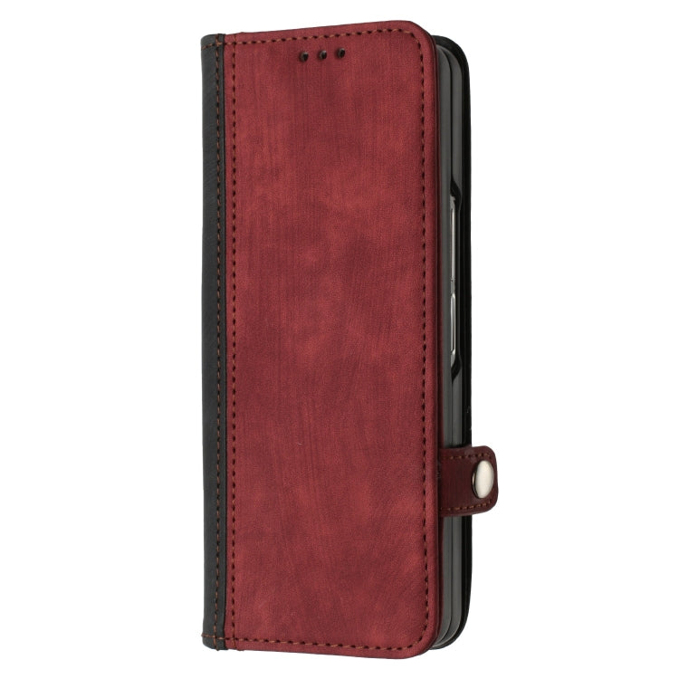 For Samsung Galaxy Z Fold 4 5G Side Buckle Double Fold Leather Phone Case(Red)