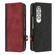 For Samsung Galaxy Z Fold 4 5G Side Buckle Double Fold Leather Phone Case(Red)