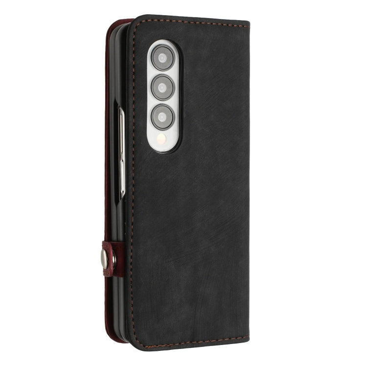 For Samsung Galaxy Z Fold 4 5G Side Buckle Double Fold Leather Phone Case(Red)