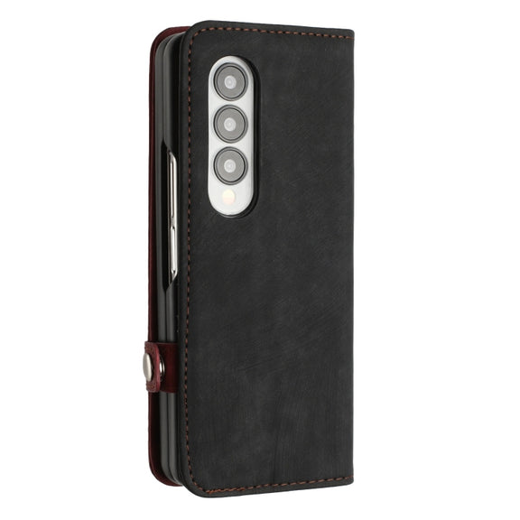 For Samsung Galaxy Z Fold 4 5G Side Buckle Double Fold Leather Phone Case(Red)