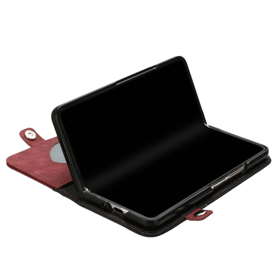 For Samsung Galaxy Z Fold 4 5G Side Buckle Double Fold Leather Phone Case(Red)