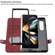 For Samsung Galaxy Z Fold 4 5G Side Buckle Double Fold Leather Phone Case(Red)