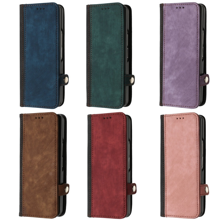 For Samsung Galaxy Z Fold 4 5G Side Buckle Double Fold Leather Phone Case(Red)
