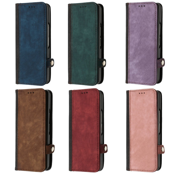 For Samsung Galaxy Z Fold 4 5G Side Buckle Double Fold Leather Phone Case(Red)