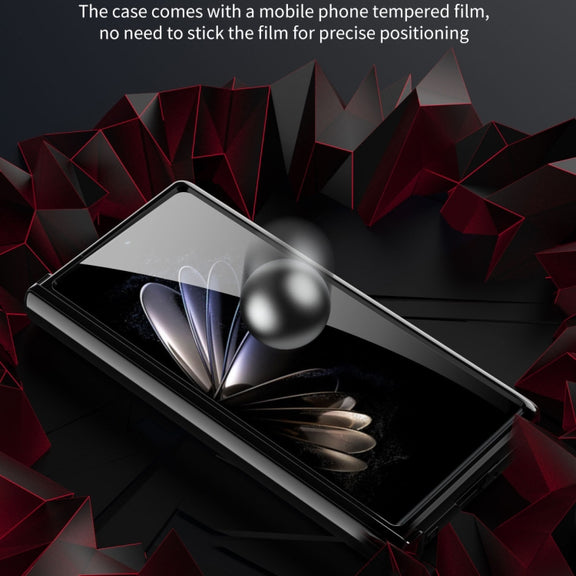 For Xiaomi Mix Fold 2 Magnetic Hinges Plating Phone Case with Holder(Silver)