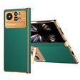 For Xiaomi Mix Fold 2 Electroplated Frame Plain Leather Phone Case(Green) - Xiaomi Cases by PMC TechLife | Online Shopping South Africa | PMC TechLife