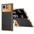 For Xiaomi Mix Fold 2 Electroplated Frame Plain Leather Phone Case(Black) - Xiaomi Cases by PMC TechLife | Online Shopping South Africa | PMC TechLife