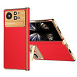 For Xiaomi Mix Fold 2 Electroplated Frame Plain Leather Phone Case(Red) - Xiaomi Cases by PMC TechLife | Online Shopping South Africa | PMC TechLife