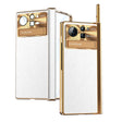 For Xiaomi Mix Fold 2 Plain Leather Double Hinged Folding Phone Case with Stylus(Gold+Silver) - Xiaomi Cases by PMC TechLife | Online Shopping South Africa | PMC TechLife