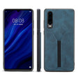 For Huawei P30 Denior DV Elastic Card PU Back Cover Phone Case(Blue) - Huawei Cases by Denior | Online Shopping South Africa | PMC TechLife | Buy Now Pay Later Mobicred
