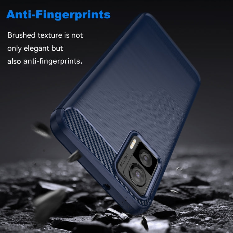 For Motorola Edge 30 Neo Brushed Texture Carbon Fiber TPU Phone Case(Blue)