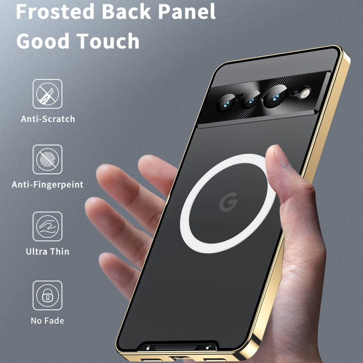For Google Pixel 7 Pro MagSafe Magnetic Frosted Metal Phone Case(Gold)