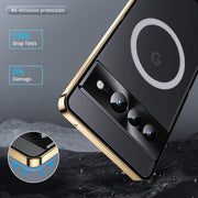 For Google Pixel 7 Pro MagSafe Magnetic Frosted Metal Phone Case(Gold)