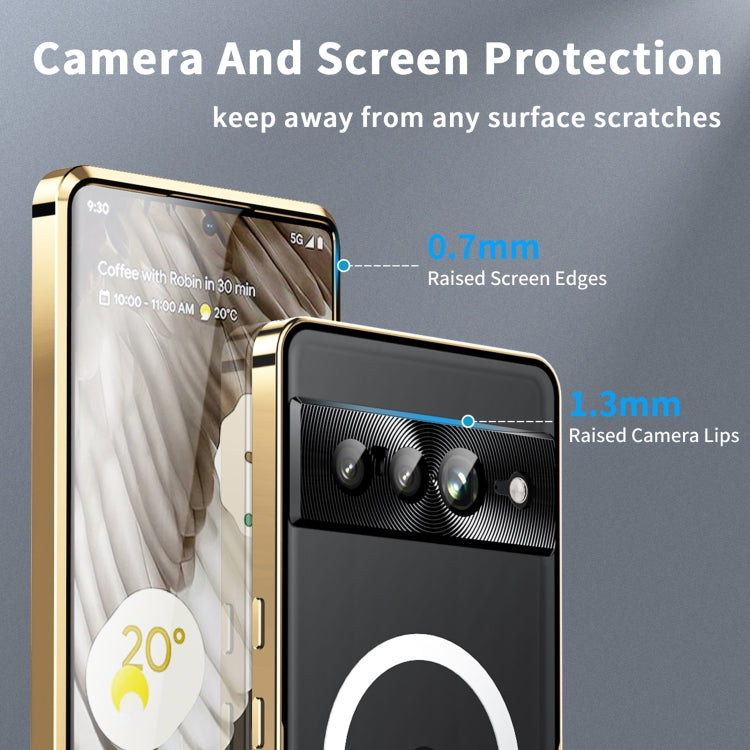 For Google Pixel 7 Pro MagSafe Magnetic Frosted Metal Phone Case(Gold)