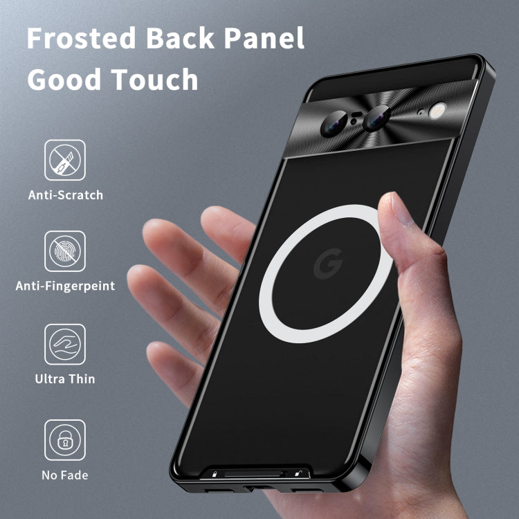 For Google Pixel 8 MagSafe Magnetic Frosted Metal Phone Case(Black)