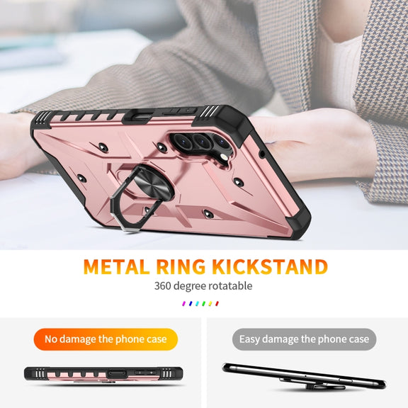 For Samsung Galaxy A14 5G Ring Holder Phone Case(Rose Gold)