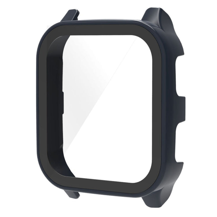 Compatible with Garmin Venu Sq2 PC + 9H Tempered Glass Integrated Protective Watch Case(Ink Blue)