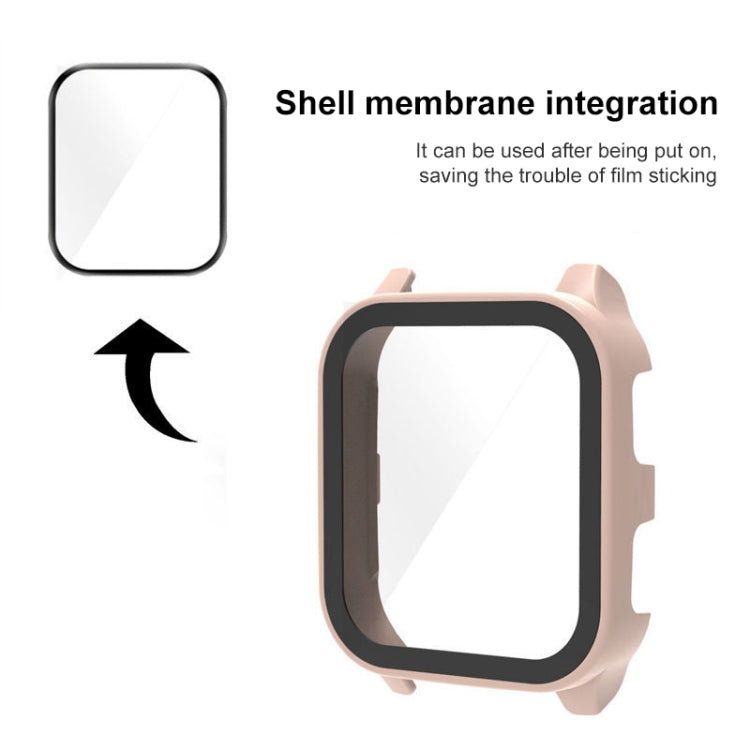 Compatible with Garmin Venu Sq2 PC + 9H Tempered Glass Integrated Protective Watch Case(Ink Blue)