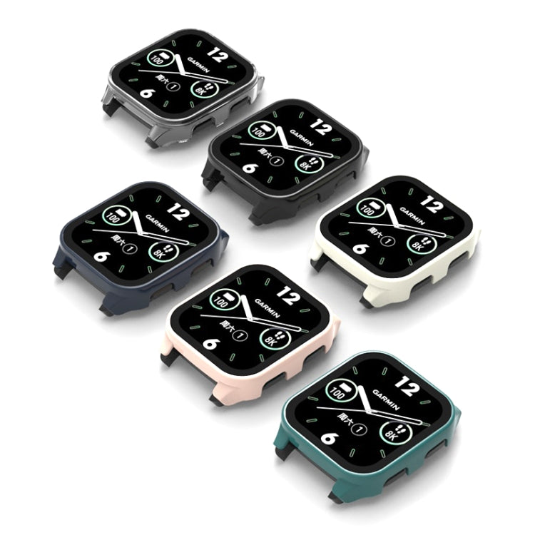 Compatible with Garmin Venu Sq2 PC + 9H Tempered Glass Integrated Protective Watch Case(Ink Blue)